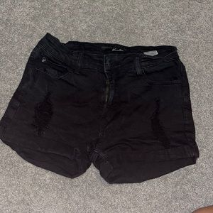 Black casual shorts